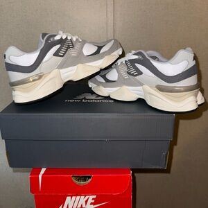 New Balance 9060 Rain Cloud White and Gray Sneakers